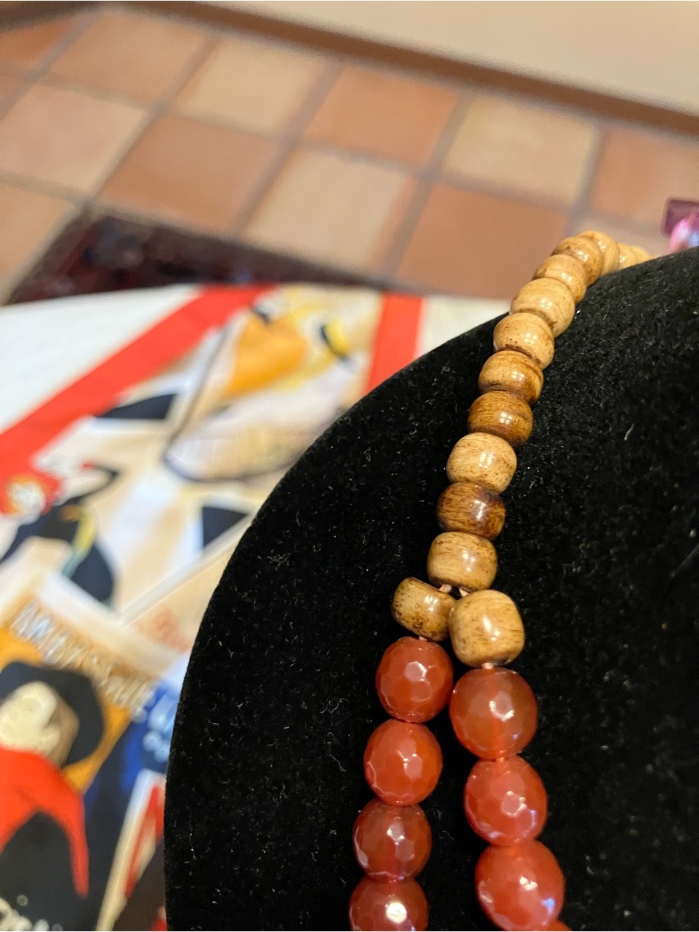 RED/ORANGE AND PINK SEA SEDIMENT  JASPER STATEMENT NECKLACE - Picture 7 of 12